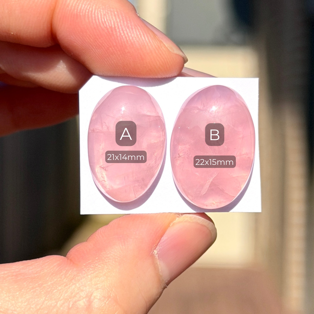 21-22mm Rose Quartz Cabochon Smooth  - Choose your Stone (W16)