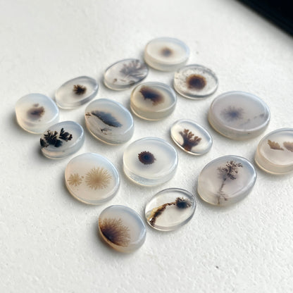 7-15mm Scenic Dendritic Agate Cabochon Smooth - Choose your Stone (B)