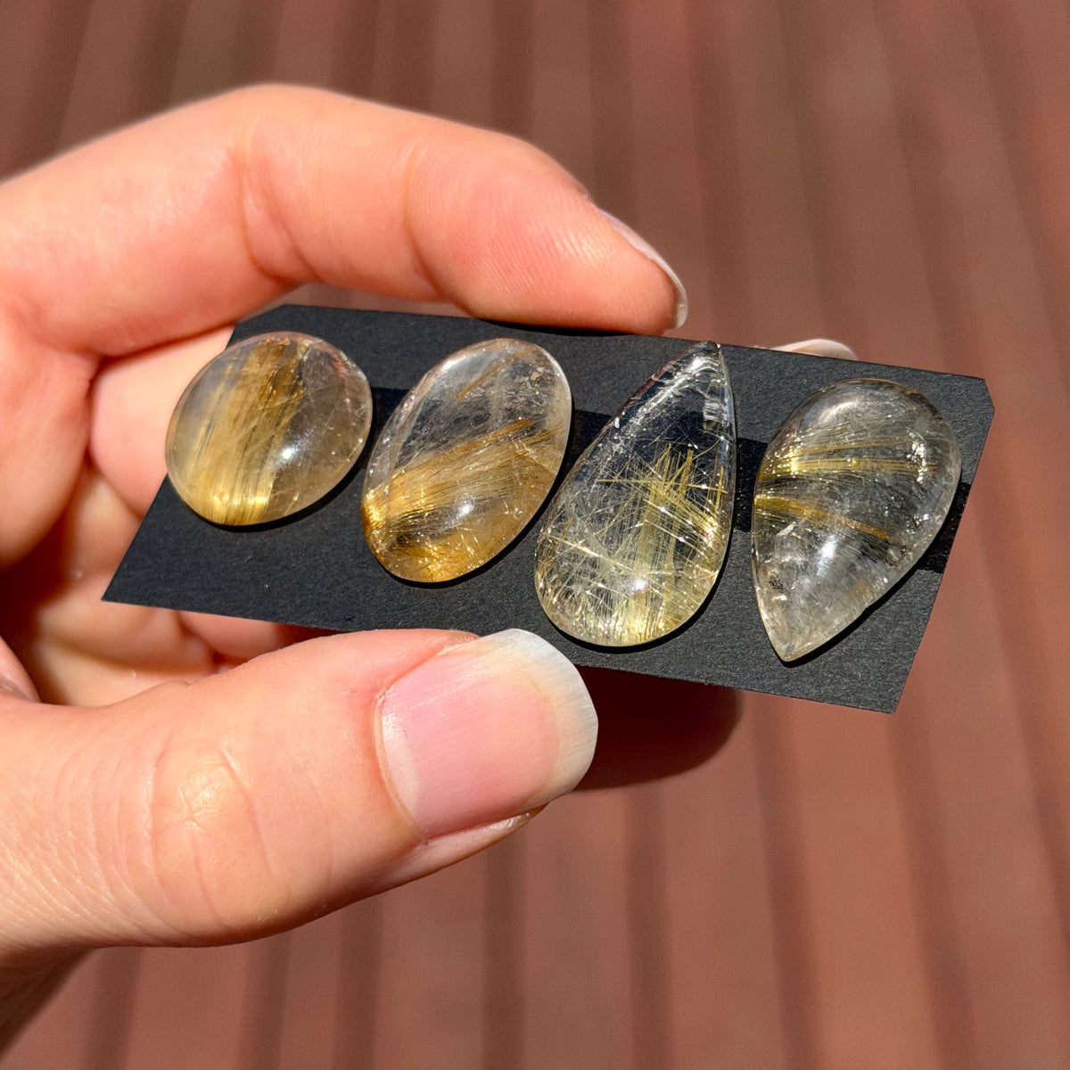 17-27mm High-grade Golden Rutilated Quartz Cabochon Smooth - Choose your Stone (W4)