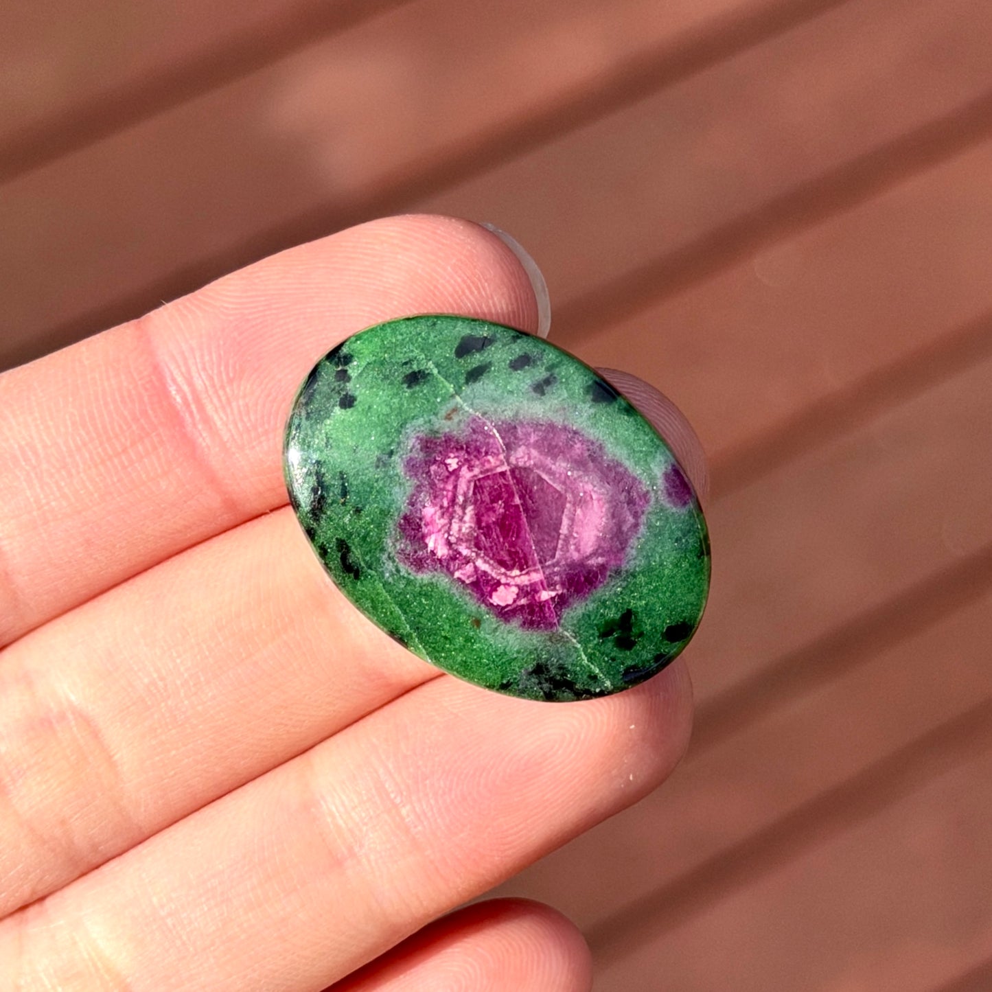 ‘A Blooming Rose’ Ruby Zoisite Oval Cabochon - 30.5mm x 22mm (W16)