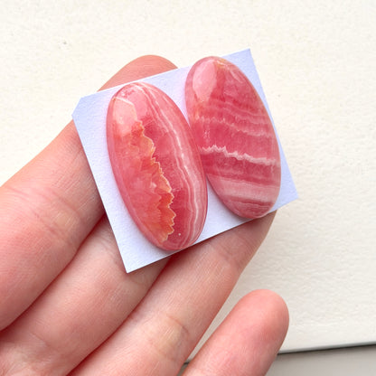 32-33mm Rhodochrosite Cabochon Smooth - Choose your Stone (W3)