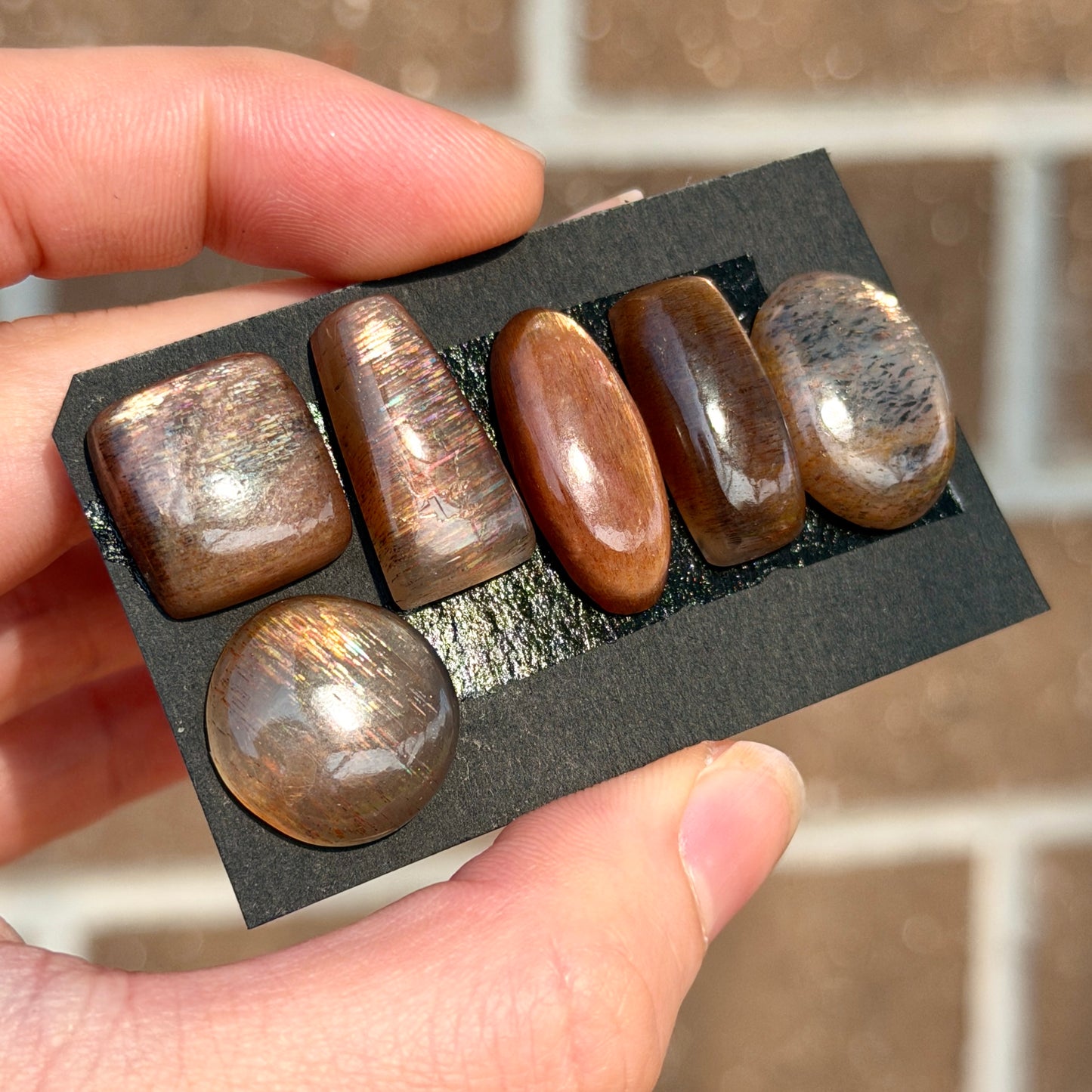 17-23mm Rainbow Lattice Sunstone Cabochon Smooth - Choose your Stone (W8)