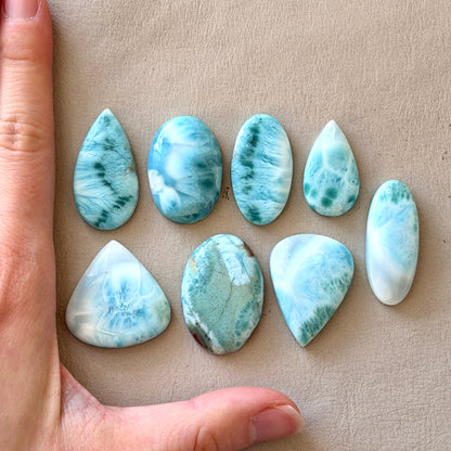 27-36mm Blue Larimar Cabochon Smooth - Choose your Stone (W7)