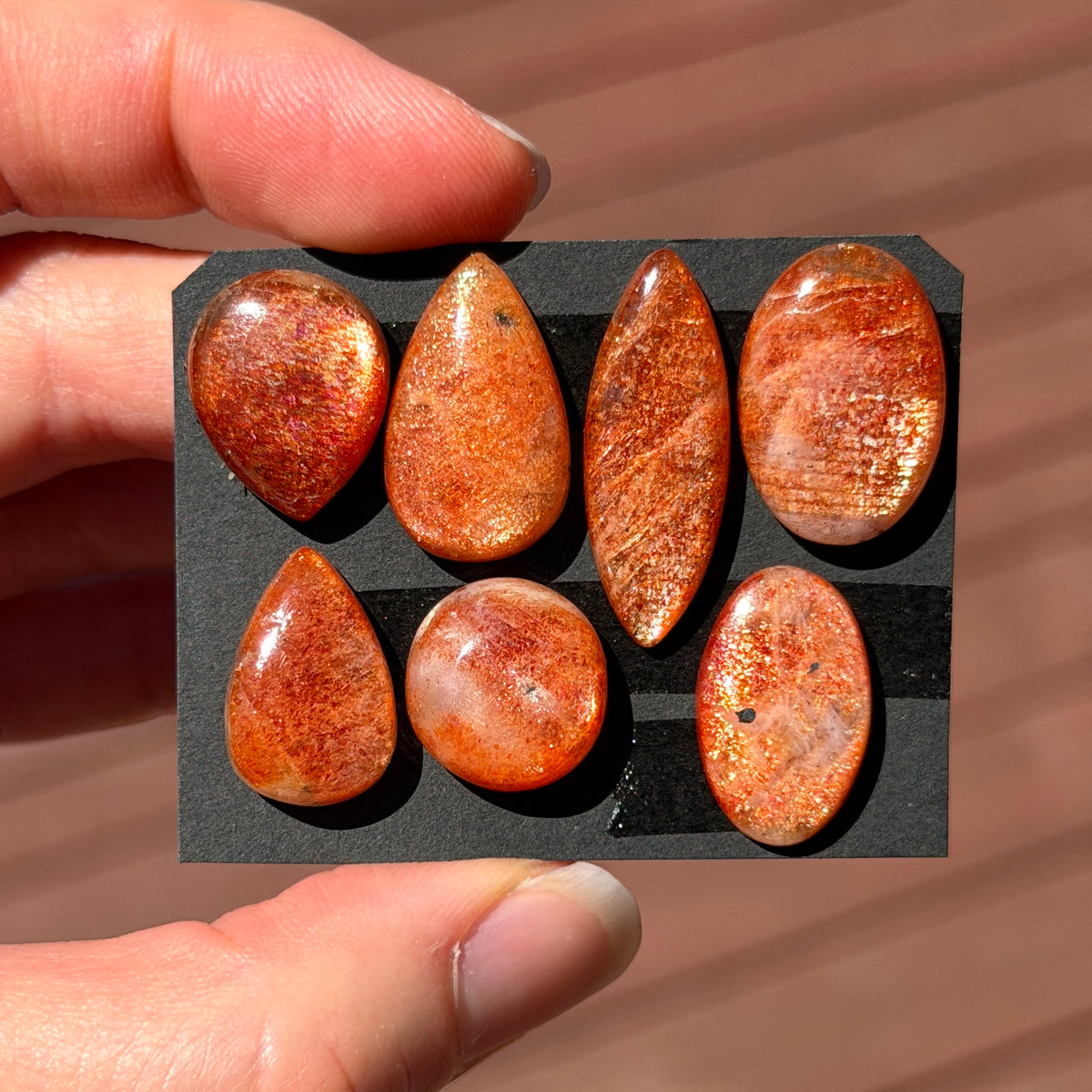 Rainbow Confetti Orange Sunstone Cabochon Smooth - Choose your Stone (W17)