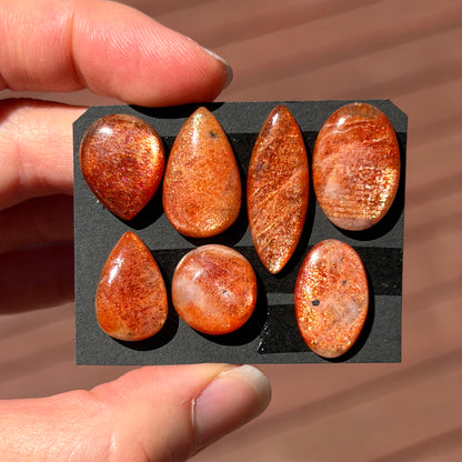 Rainbow Confetti Orange Sunstone Cabochon Smooth - Choose your Stone (W17)