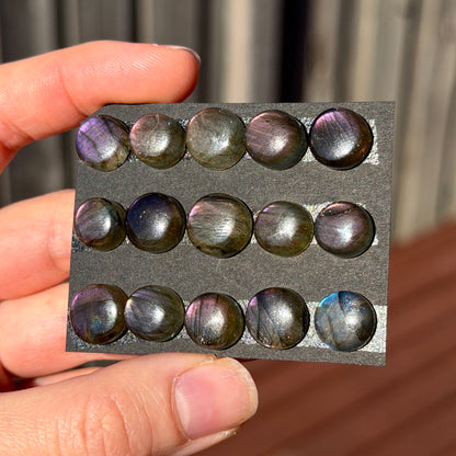 10-12mm Purple & Pink Labradorite Round Cabochon Smooth - Choose your Stone (W2)