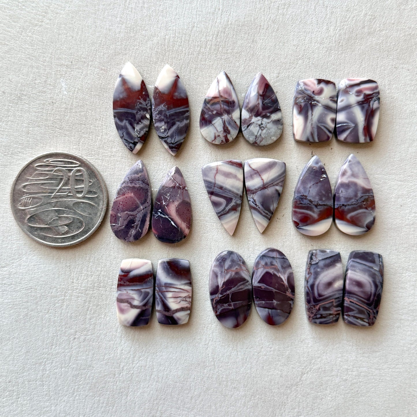 Scenic Porcelain Jasper Cabochon Pairs - Choose your Pair (E4)