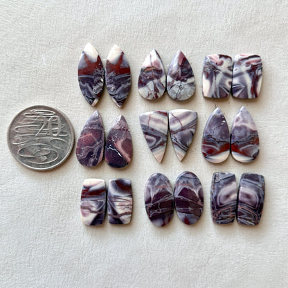 Scenic Porcelain Jasper Cabochon Pairs - Choose your Pair (E4)