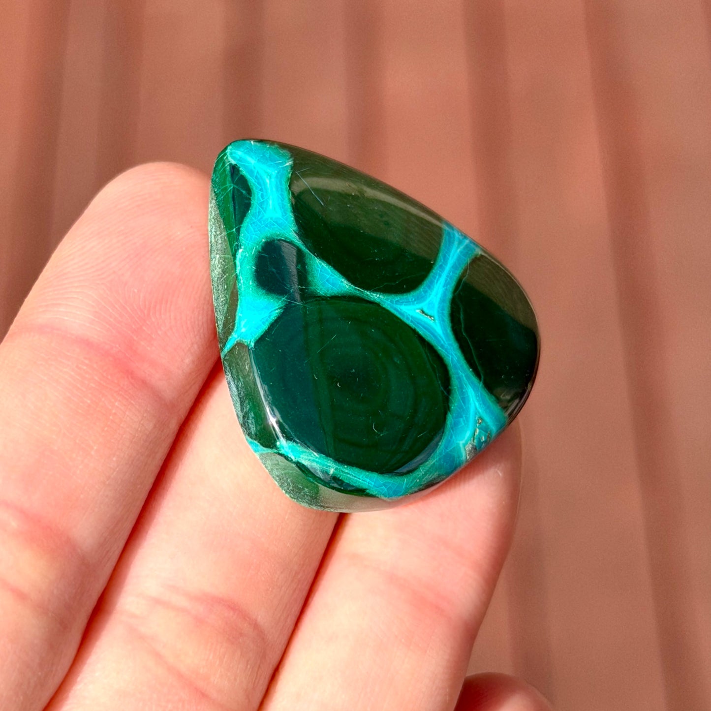 Malachite Chrysocolla Teardrop Cabochon - 32 x 30.5mm (W8)