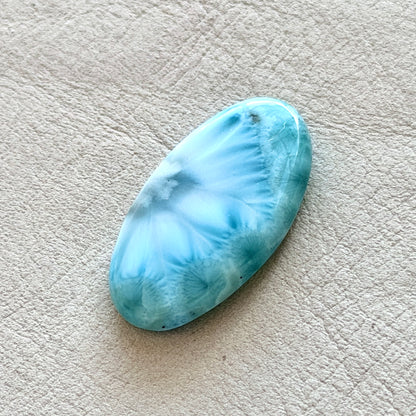 ‘Half Daisy' Larimar Oval Cabochon - 29mm x 16.5mm (W16)
