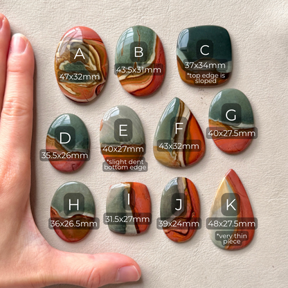 31-48mm Scenic Polychrome Jasper Cabochon Smooth - Choose your Stone (W15)