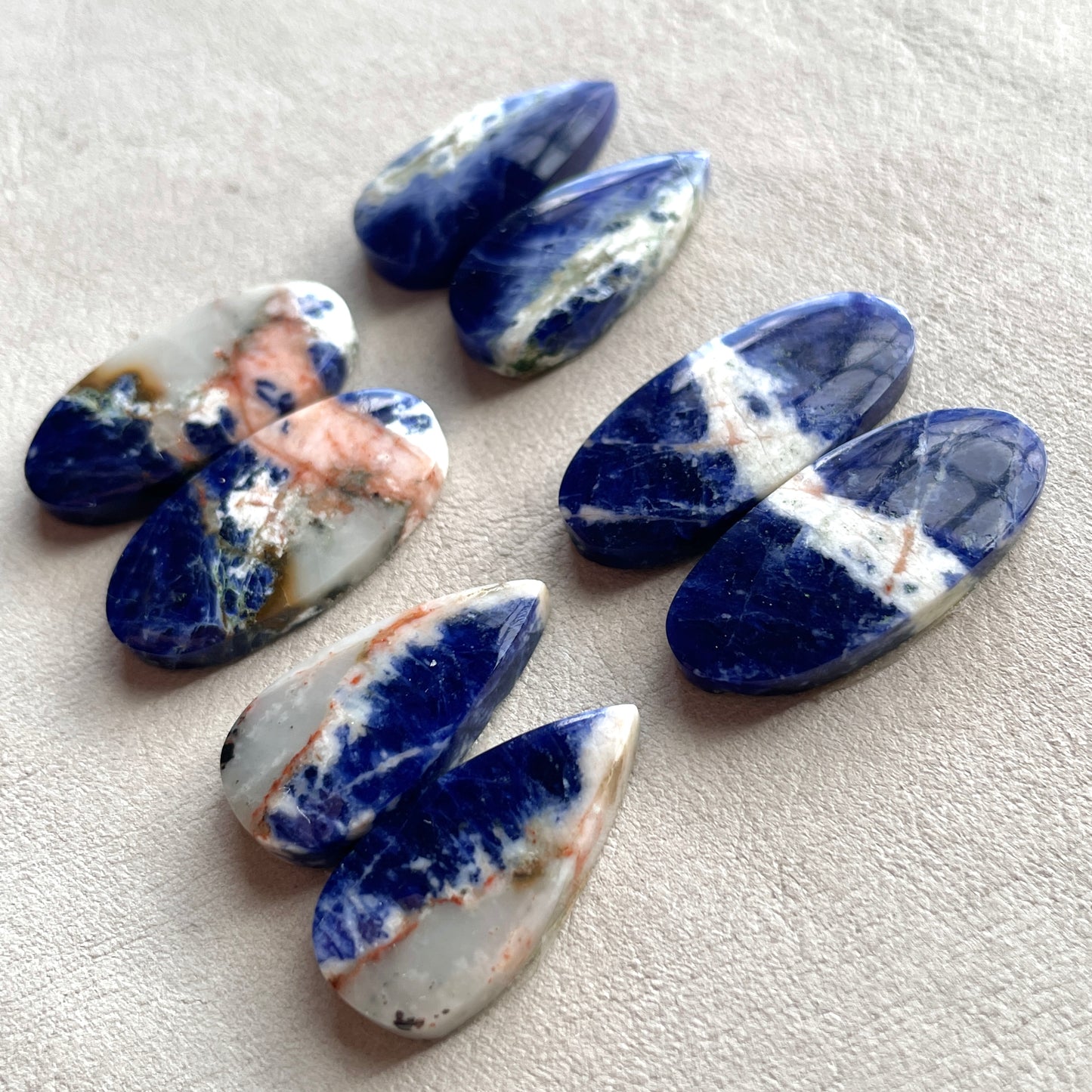 Sodalite Cabochon Pairs Smooth - Choose your Pair (W11)