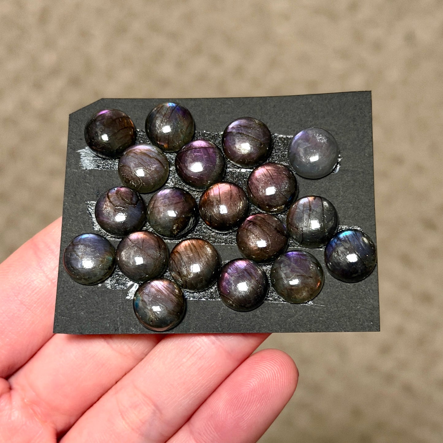 10mm Purple & Pink Labradorite Round Cabochon Smooth - Choose your Stone (W9)