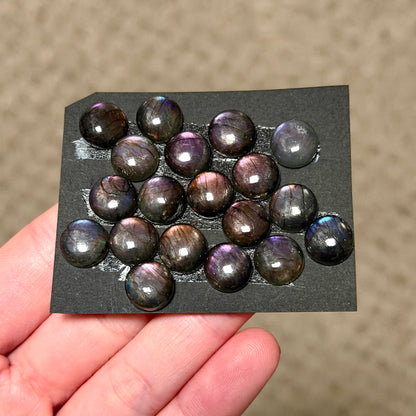 10mm Purple & Pink Labradorite Round Cabochon Smooth - Choose your Stone (W9)