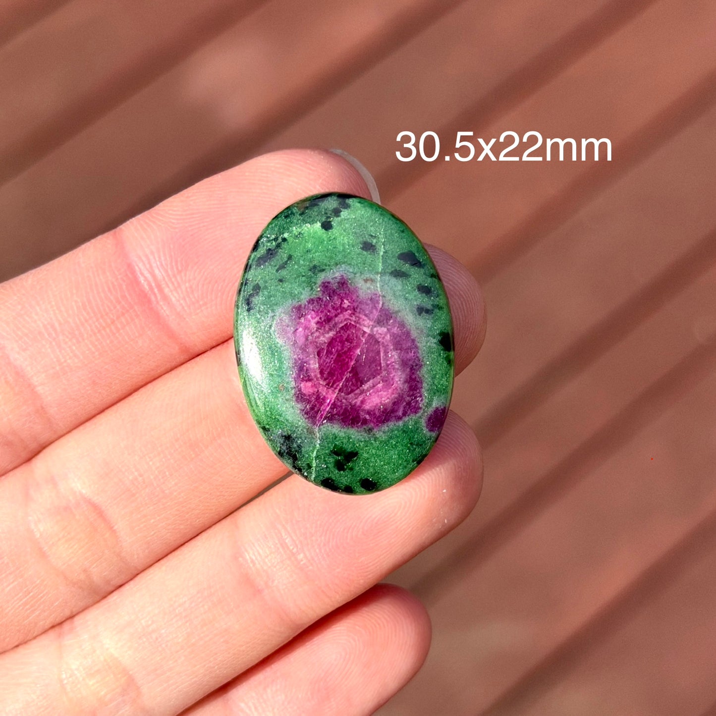 ‘A Blooming Rose’ Ruby Zoisite Oval Cabochon - 30.5mm x 22mm (W16)