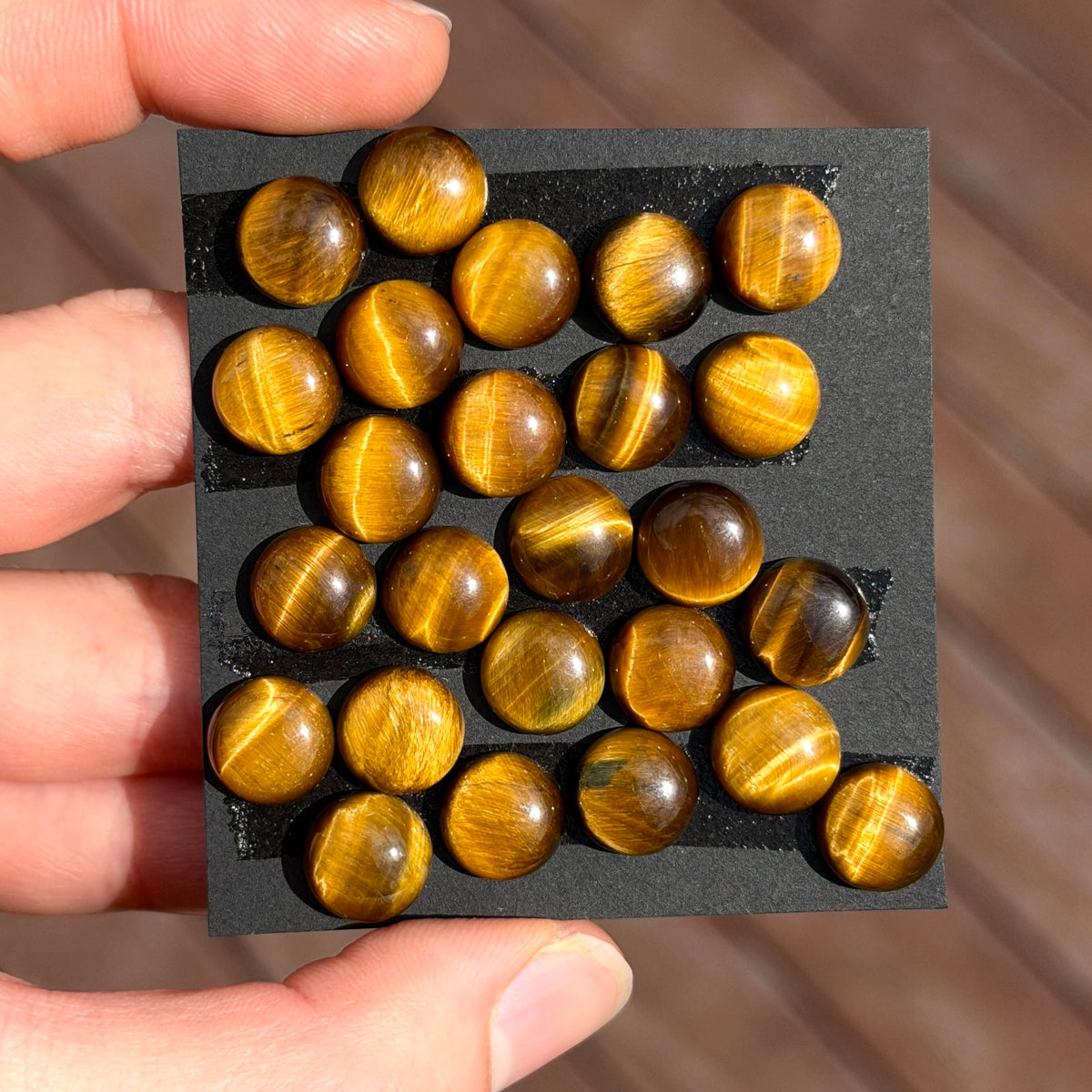 10mm Tiger's Eye Round Cabochon Smooth - Set of 3 (E2)