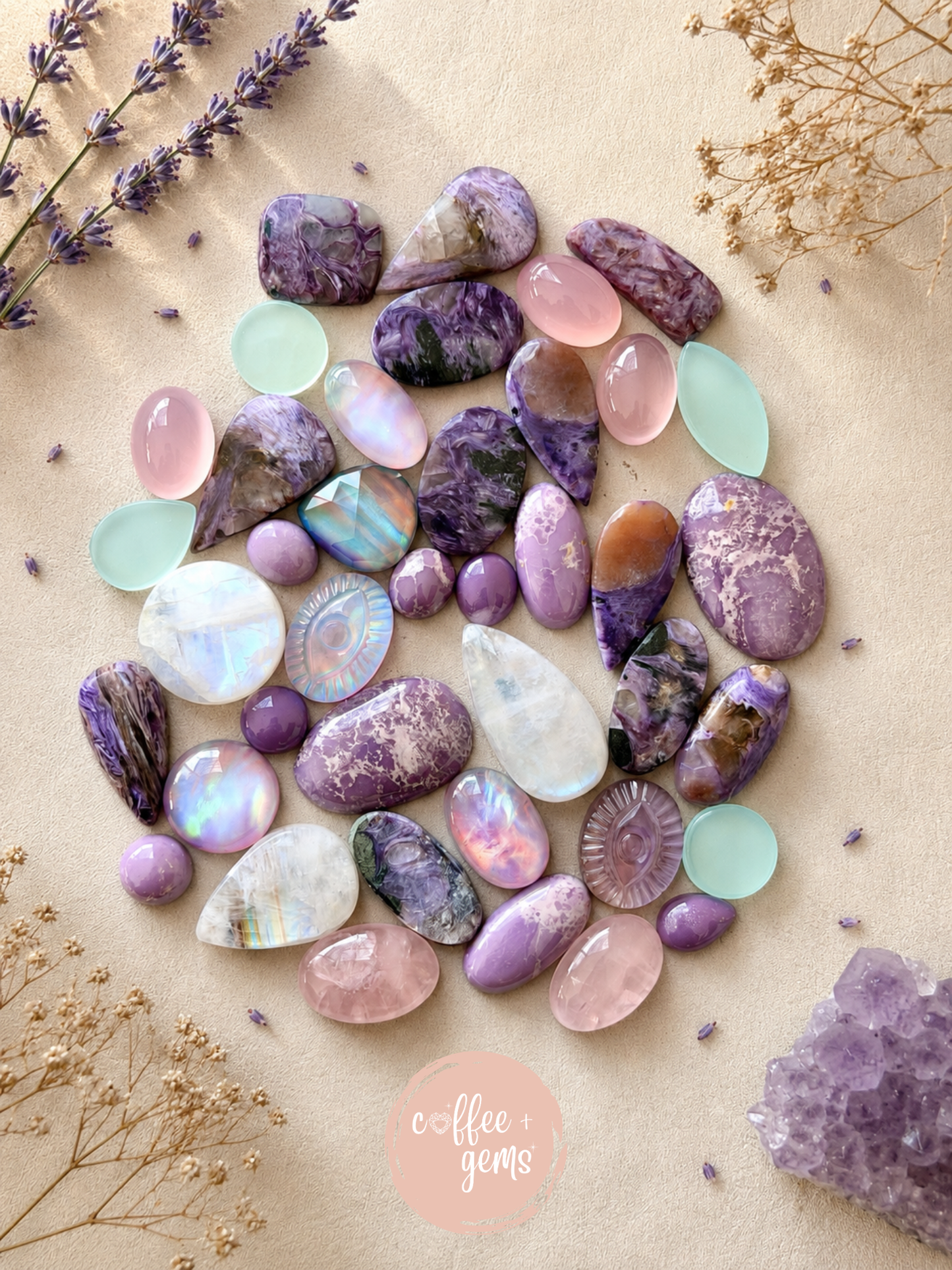 17-29mm Charoite Cabochon Smooth - Choose your Stone (W16-B)