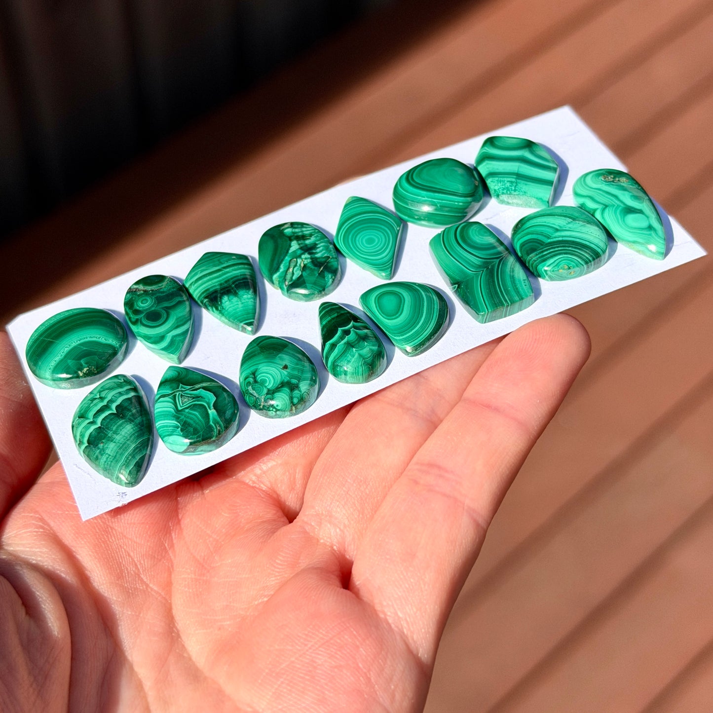 13-23mm mini Malachite Cabochon Smooth - Choose your Stone (W4)