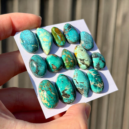 13-21mm Hubei Turquoise Cabochon Smooth (Backed) - Choose your Stone (W15-A)