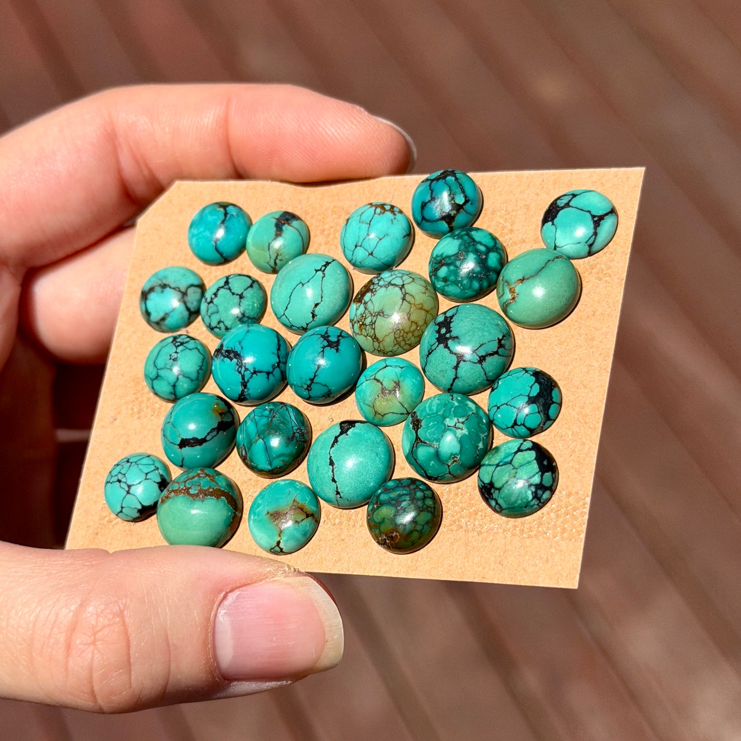 9-12mm Hubei Turquoise Round Cabochon Smooth - Choose your Stone (W9)