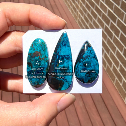 28-39mm Shattuckite (with Azurite) Cabochon Smooth - Choose your Stone - W12