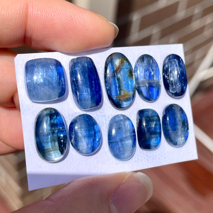 11-16mm Indigo Blue Kyanite Oval Cabochon Smooth - Choose your Stone (W10)