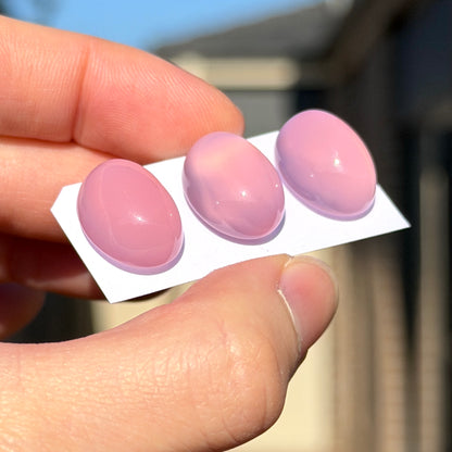 Lavender Chalcedony Oval Cabochon Smooth - 18mm x 13mm - Choose your Stone (W16)