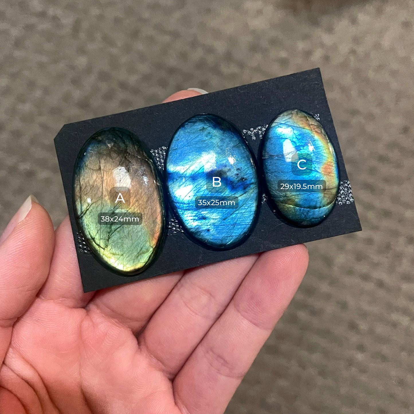 High-Grade Labradorite Cabochon Smooth  - Choose your Stone (W11)