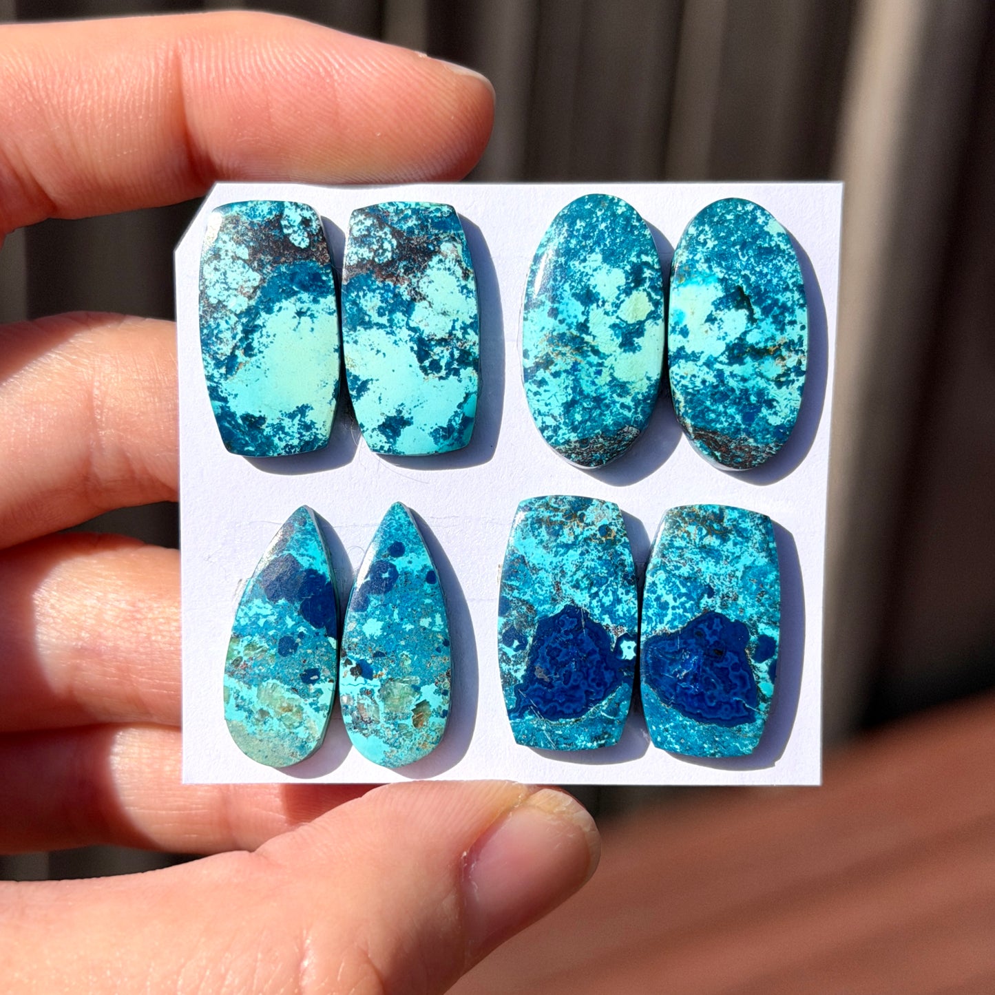 Chrysocolla Cabochon Pairs Smooth - Choose your Pair (W12)
