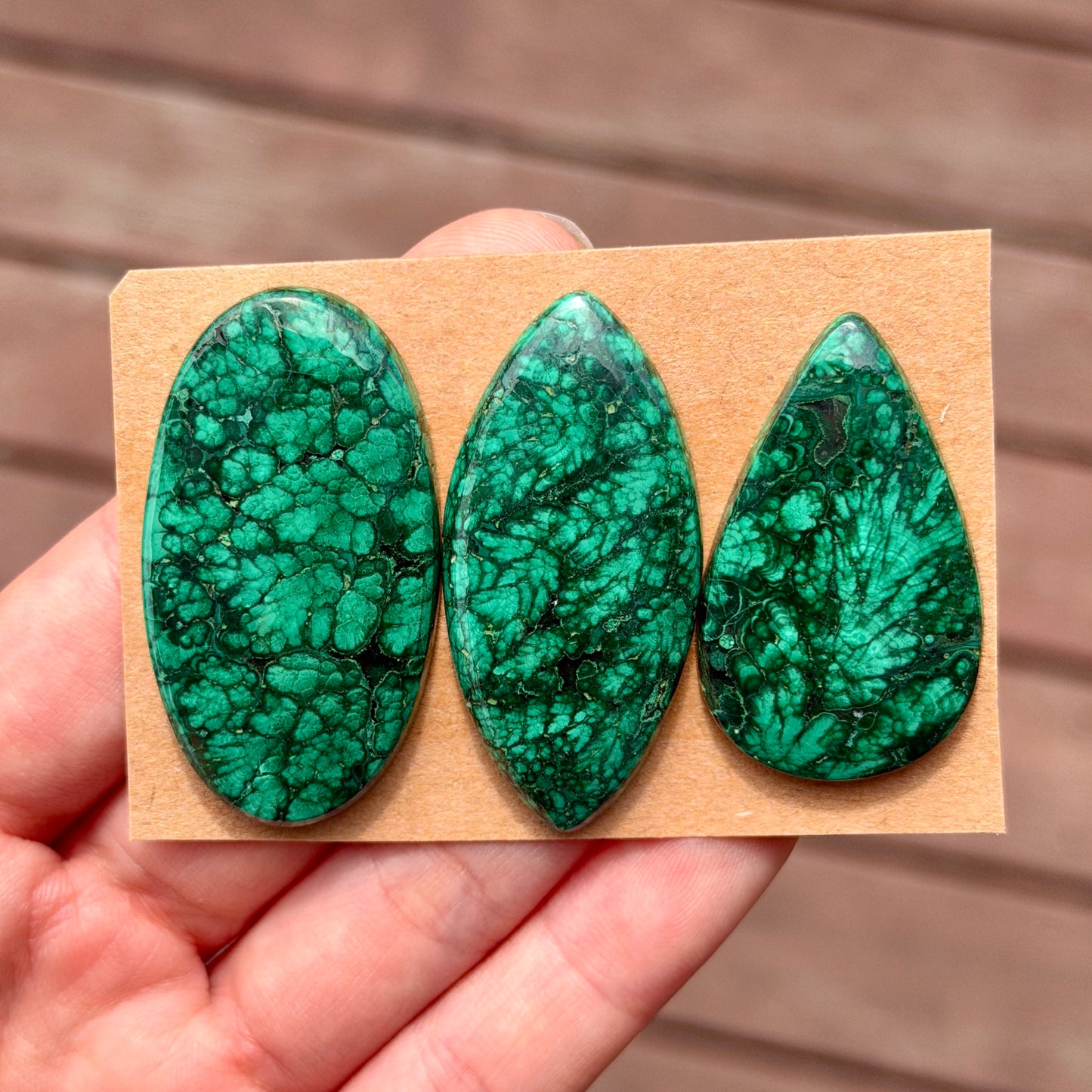 ‘Forest’ Pattern Malachite Cabochon Smooth - Choose your Stone (W12)