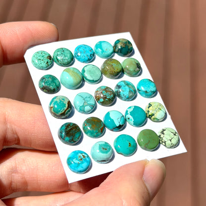 8mm Tibetan Turquoise Cabochon Smooth Round - Choose your Stone (W12)