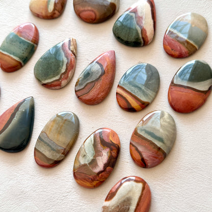 35-45mm Scenic Polychrome Jasper Cabochon Smooth - Choose your Stone (W16)