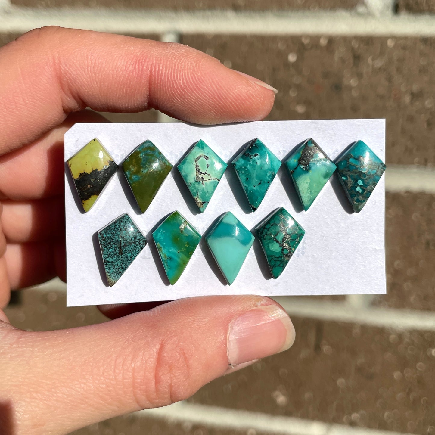 14x10mm Tibetan Turquoise Kite Cabochon Smooth  - Choose your Stone (W4)