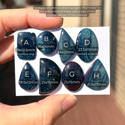 16-25mm Leland Blue / Sieber Agate Cabochon Smooth - Choose your Stone (B-W14)