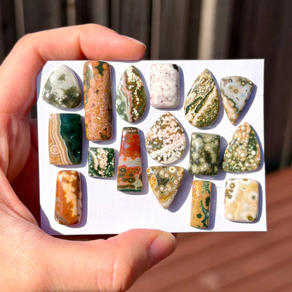 11-30mm Ocean Jasper Cabochon Smooth (Rough Backs) - Choose your Stone (W3)