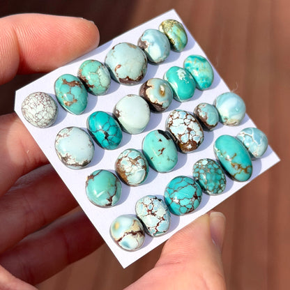 Gobi Desert Turquoise Mini Cabochon Smooth (Backed) - Choose your Stone (W16-A)