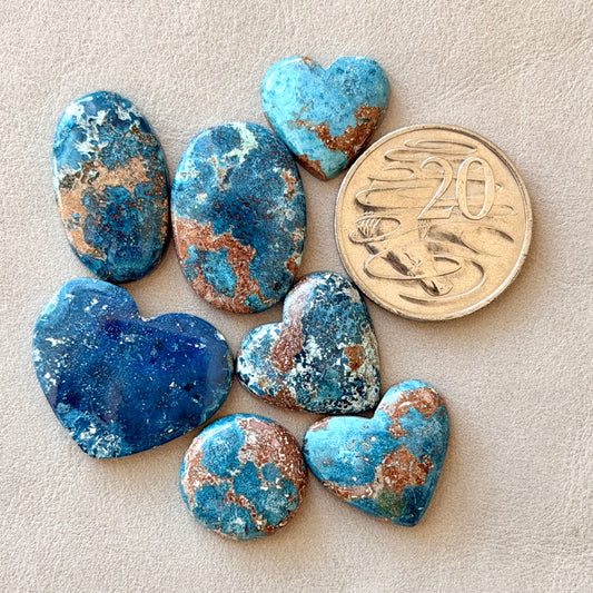 ‘Australia's Coastline' scenic Shattuckite Cabochon Smooth - Choose your Stone (W14)