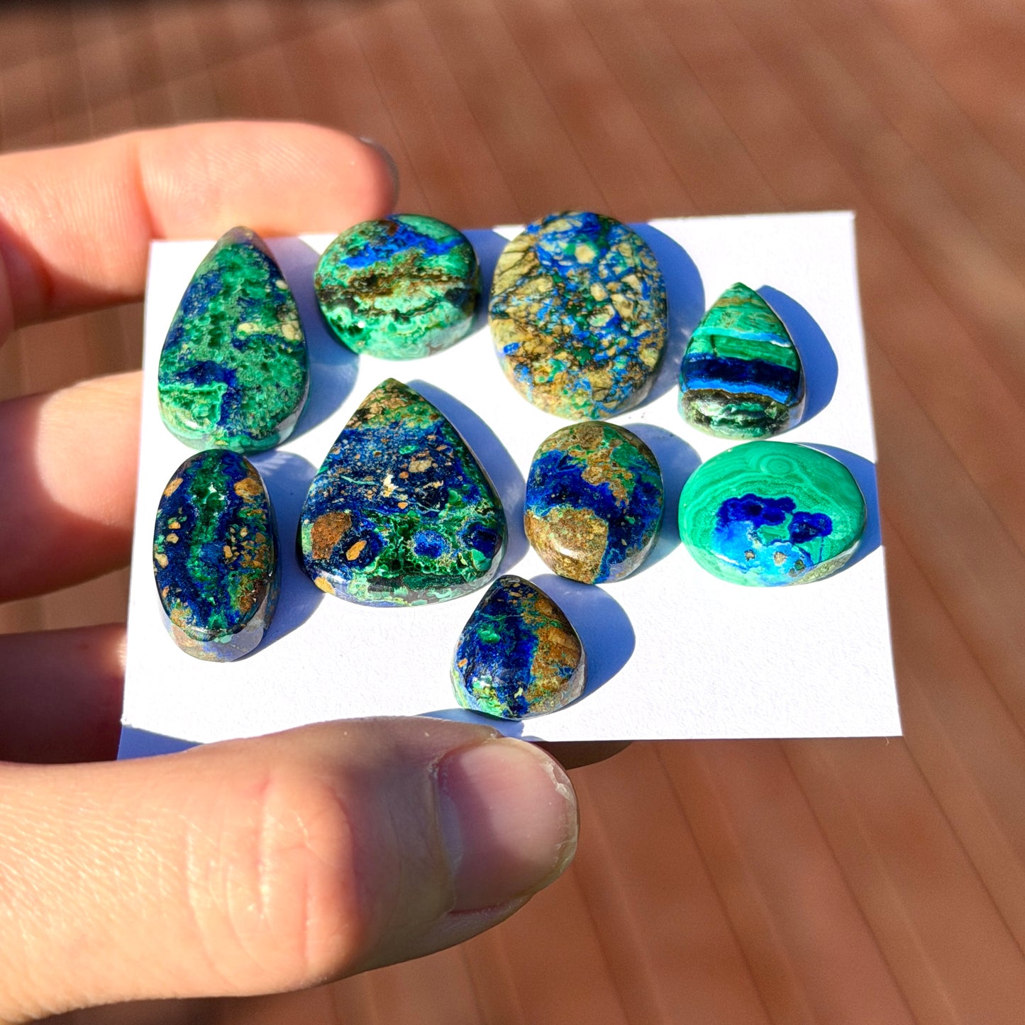 14-25mm 'Scenic' Azurite Malachite Cabochon Smooth - Choose your Stone (W14)