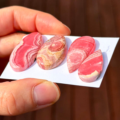 Gemmy (Red) Rhodochrosite Cabochon Smooth - Choose your Stone (B)(W17)