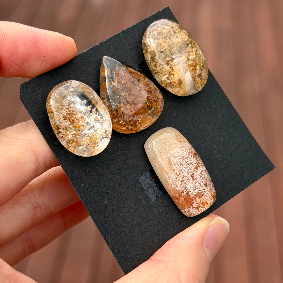 Garden Quartz (Lodolite) Cabochon, Flat (Raw) Back - Choose your Stone (W7)