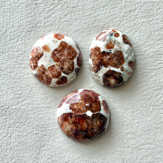 Garnet in Limestone Cabochon Smooth - Choose your Stone (W14)