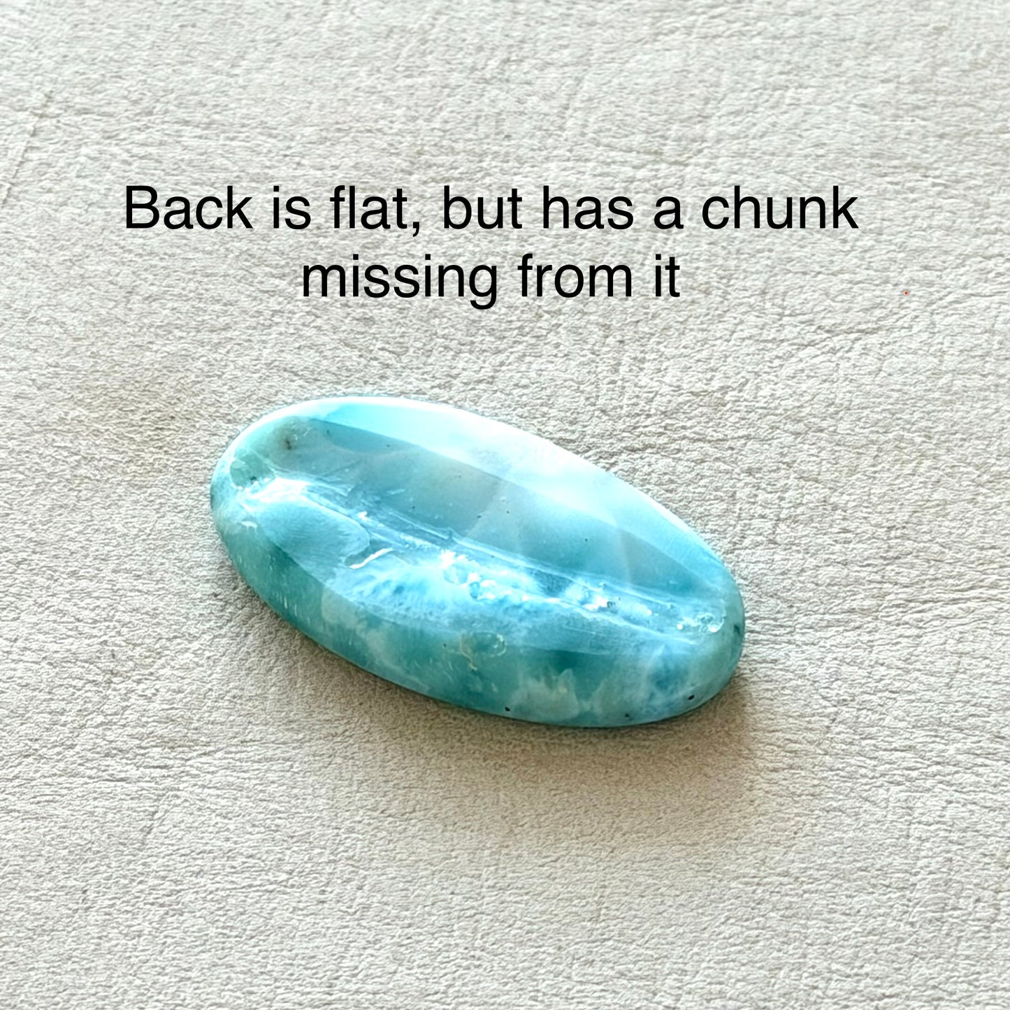 ‘Half Daisy' Larimar Oval Cabochon - 29mm x 16.5mm (W16)