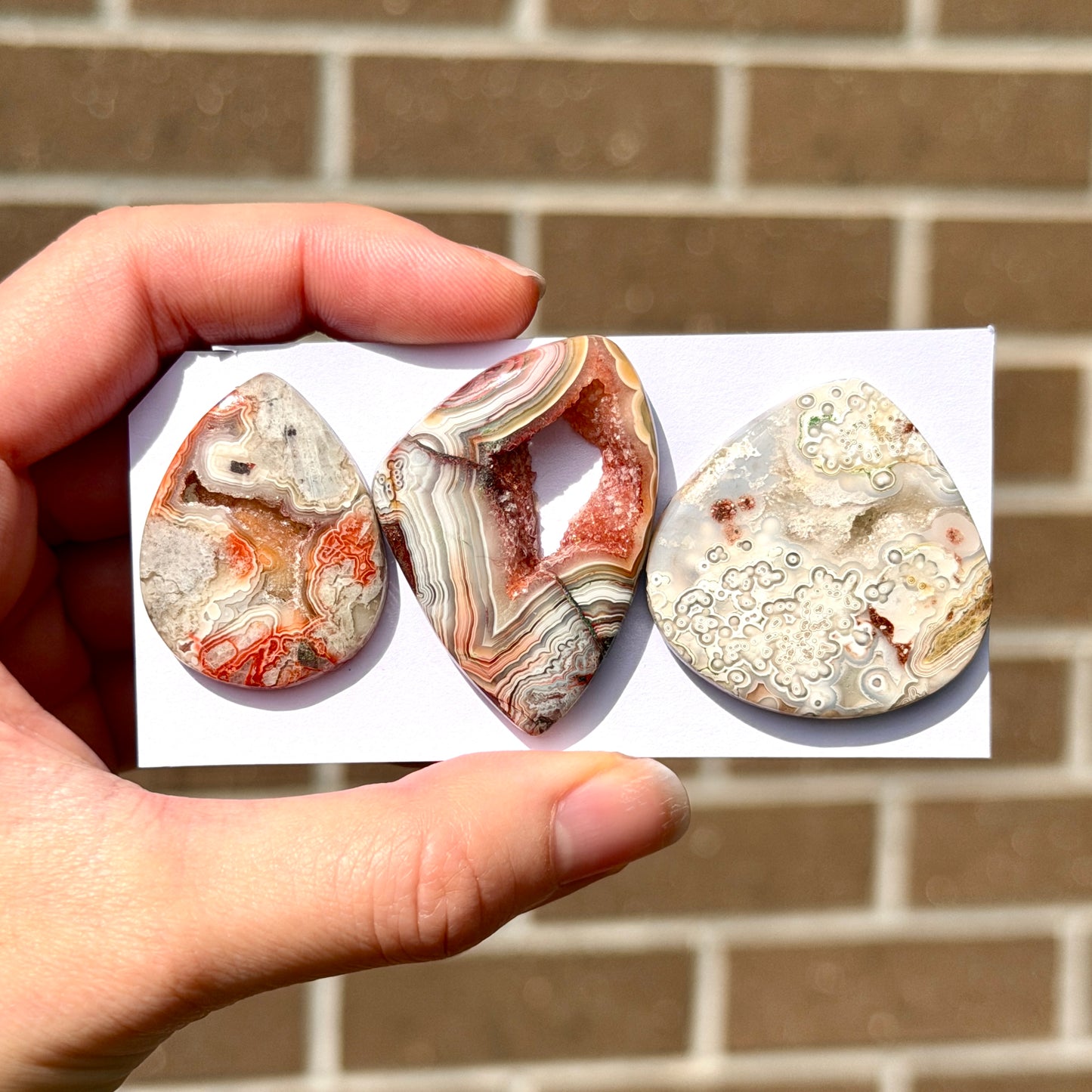 Mexican Crazy Lace Agate (with Druzy) Cabochon Smooth - Choose your Stone (W8)