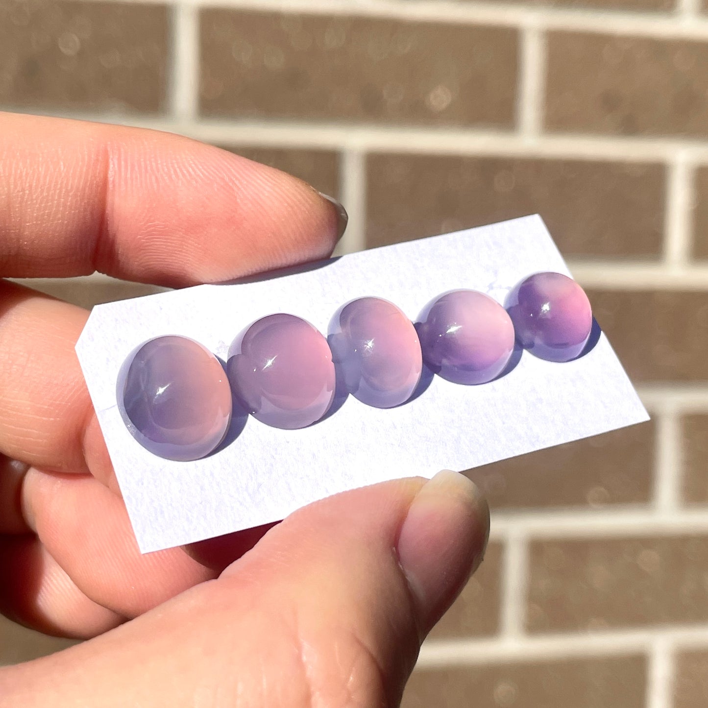 10-13mm Lavender (Purple) Chalcedony Cabochon Smooth - Choose your Stone (W4)