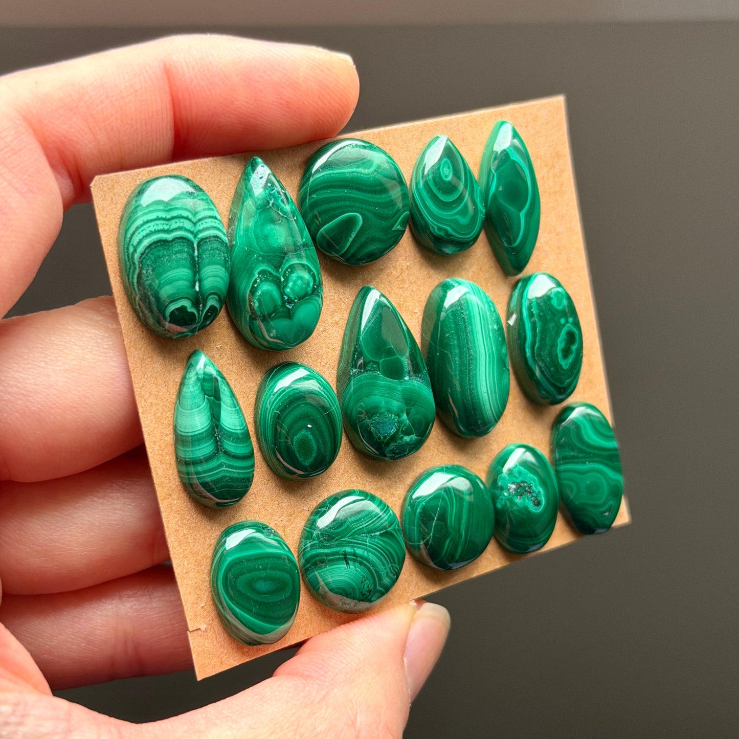 13-22mm mini Malachite Cabochon Smooth - Choose your Stone (W1)