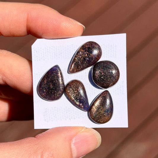 12-18mm Mini Bloodshot Iolite Cabochon Smooth - Choose your Stone (W11)