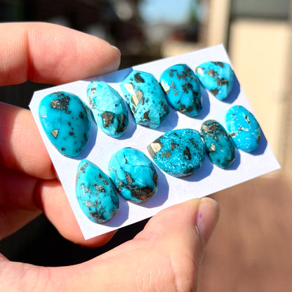 Morenci Turquoise with Pyrite Cabochon Rose cut - Choose your Stone (W14)