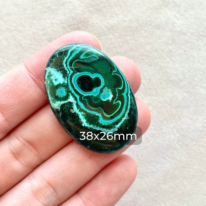 Malachite Chrysocolla Oval Cabochon Smooth - 38x26mm - W6