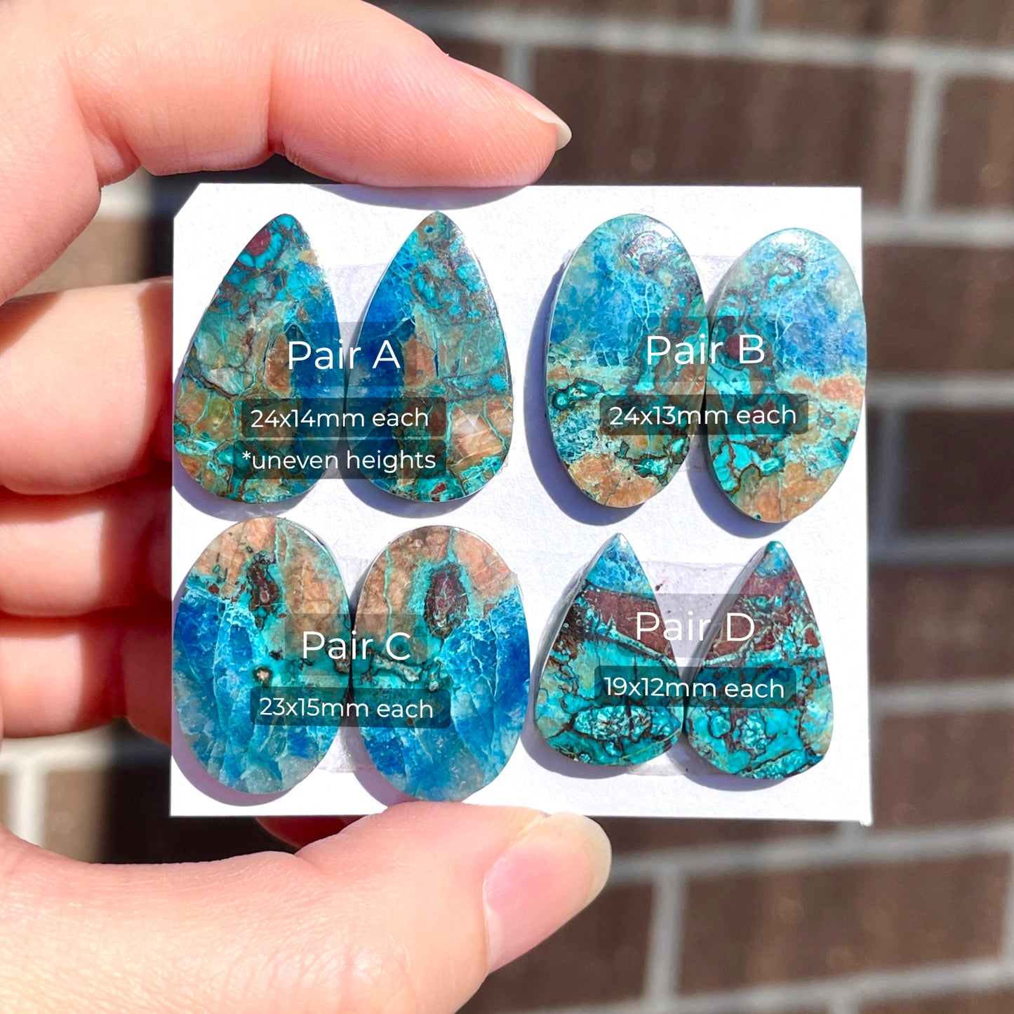 Shattuckite Cabochon Pairs Smooth - Choose your Pair (W2)