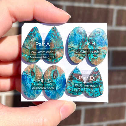 Shattuckite Cabochon Pairs Smooth - Choose your Pair (W2)
